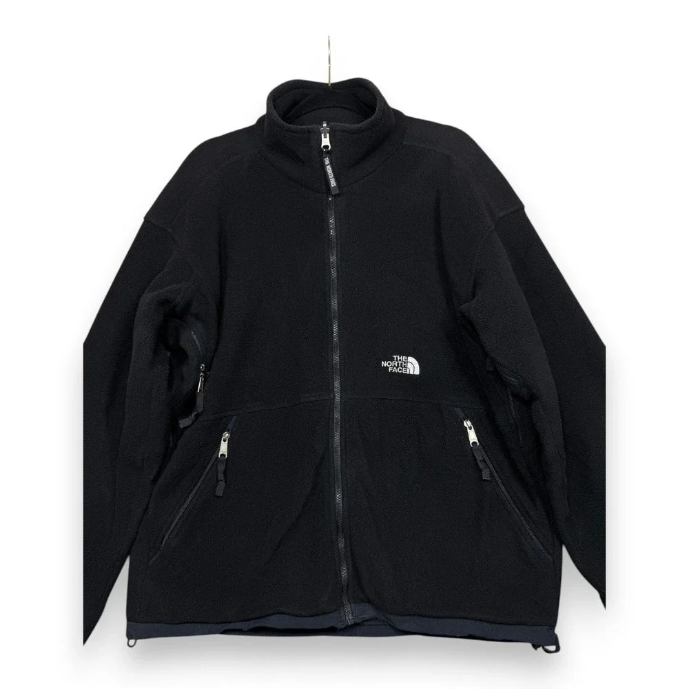 Vintage The North Face Fleece Jacket Mens L Black Denali‎ Union Jack Bullet USA
